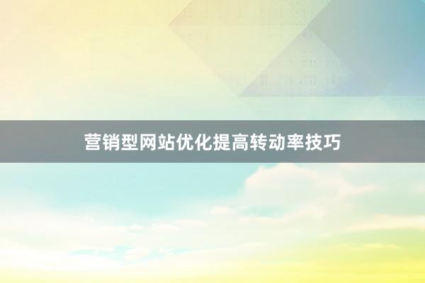 营销型网站优化提高转动率技巧